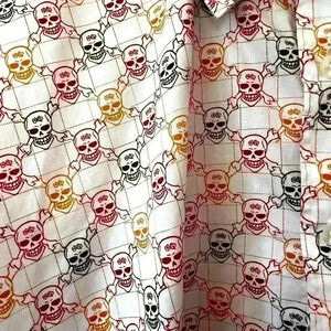 Men's GB Black Label Men's Sz 3X Skull & Crossbones Button Down L/S Dress Shirt